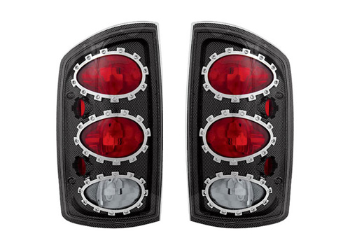 IPCW Carbon Fiber Clear Lens Tail Light Set 02-06 Dodge Ram